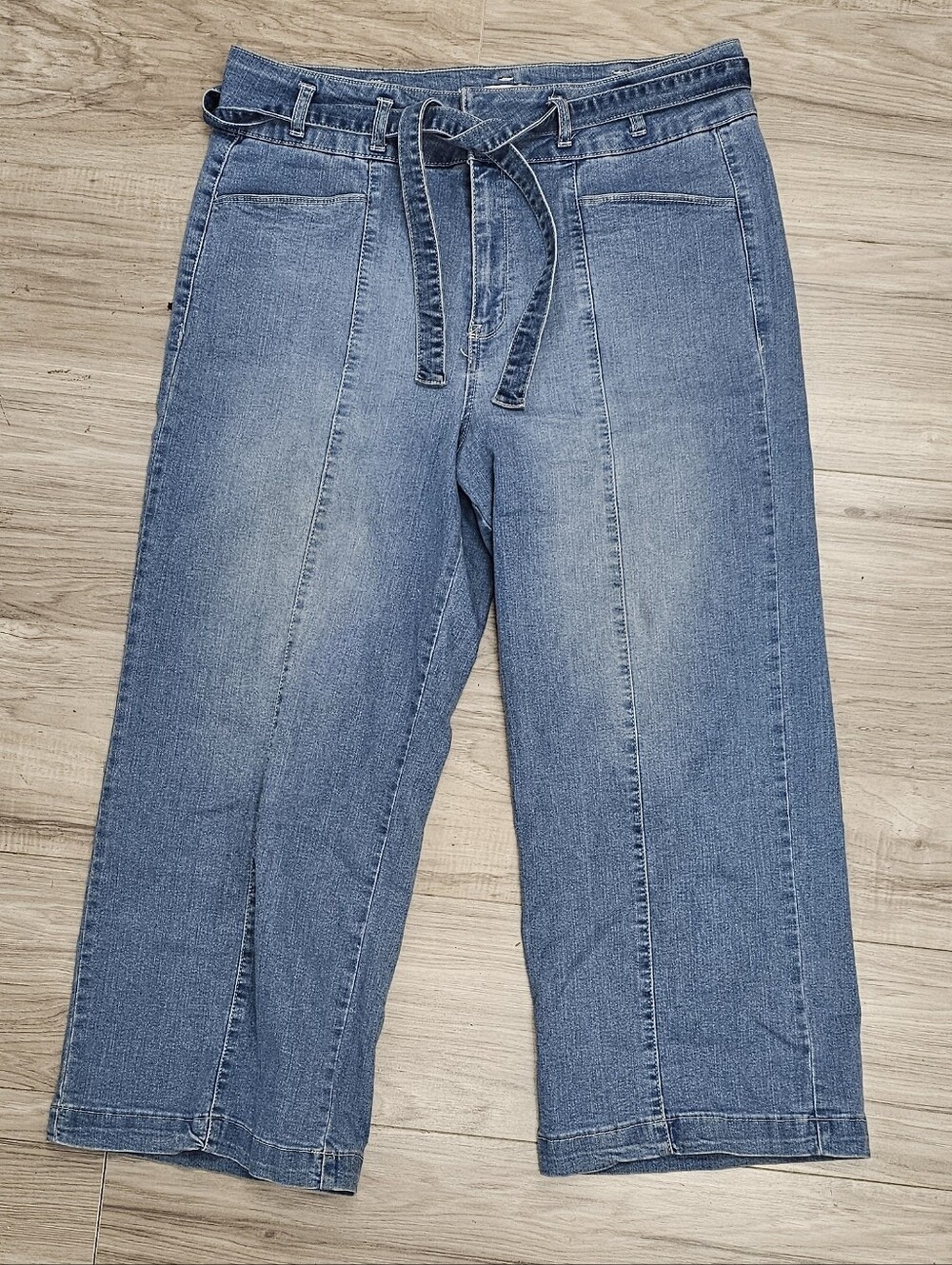 Angels Plus-Size Wide Leg Tie-Front Jeans